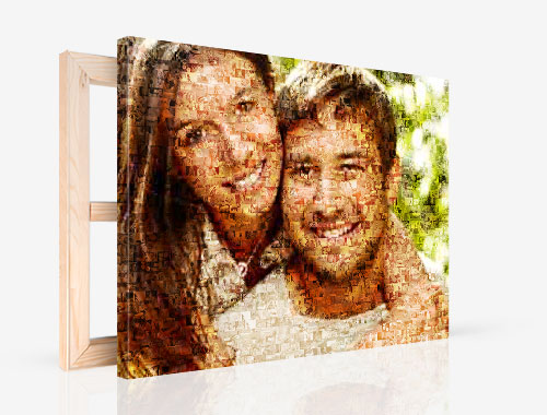 Fotocanvas met mozaiek van stelletje