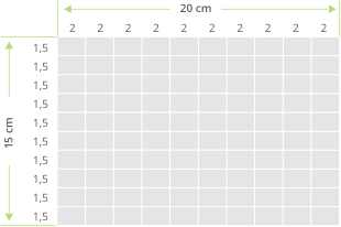 Mozaiek met afmetingen